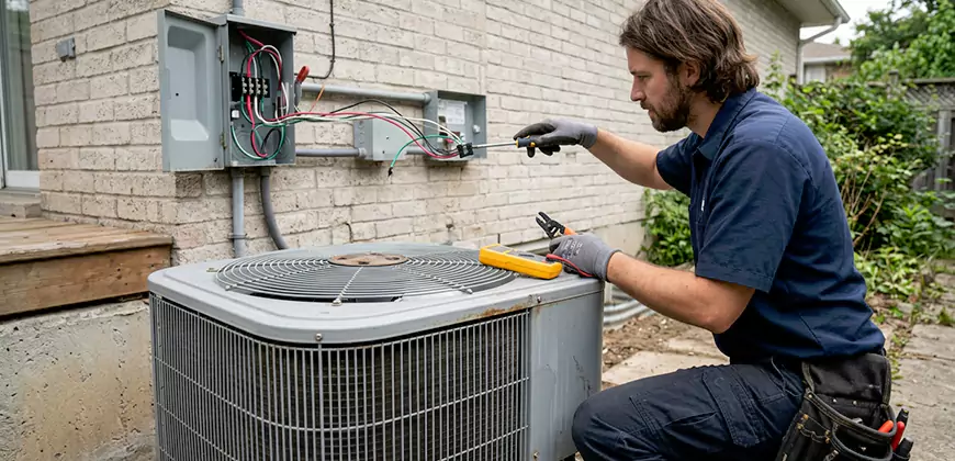 Exterior AC Unit Electrical Repair in Olive Branch